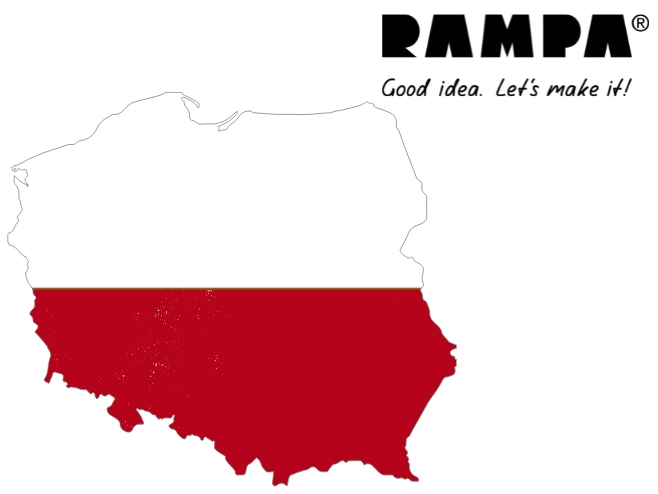 Eine Karte von Polen zeigt stellvertretend, dass wir bei RAMPA auch Kunden aus Polen mit Rat und Tat gerne zur Seite stehen.